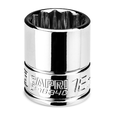 Capri Tools 3/8 in Drive 18 mm 12-Point Metric Shallow Socket CP16340